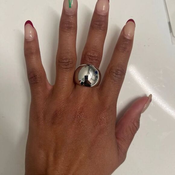 Irregular Chunky Silver Rings Large Exaggerated Silver Ring size 8 - Picture 1 of 2